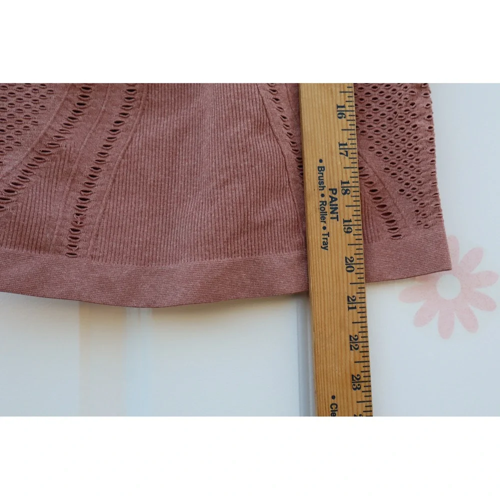 Alo Yoga Siren Tank Top Dusty Rose Pink Ribbed Pointelle Laser Cut NWT SIZE S